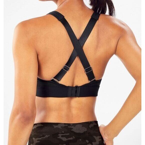 A6 NWT FABLETICS Black Zoe High Impact Sports Bra III W/Removable Cups Sz XS $60 - Picture 2 of 6